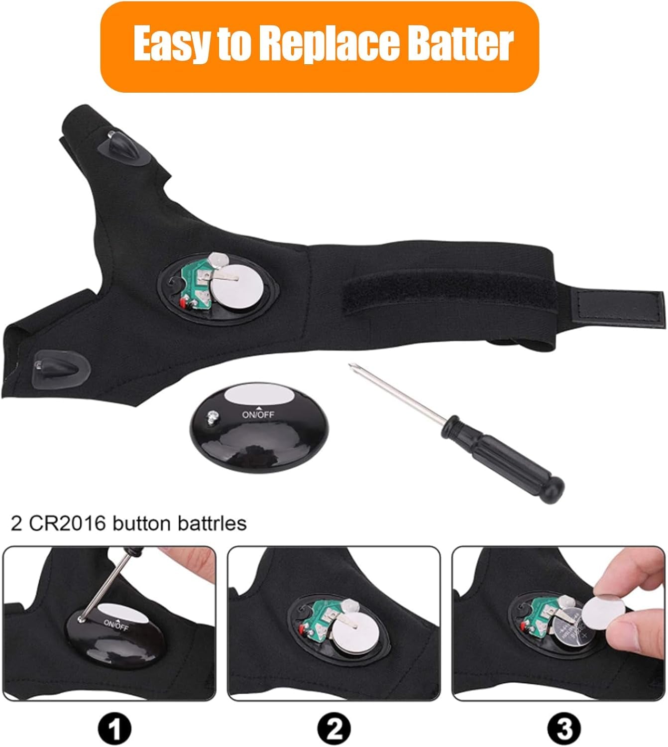 LED Flashlight Gloves Fishing Gloves, for Men LED Flashlight Gloves,Stocking Stuffers for Men, Men'S Cool Gadget Finger Lights for Fishing, Camping,Mechanic, Car Guy Repairing